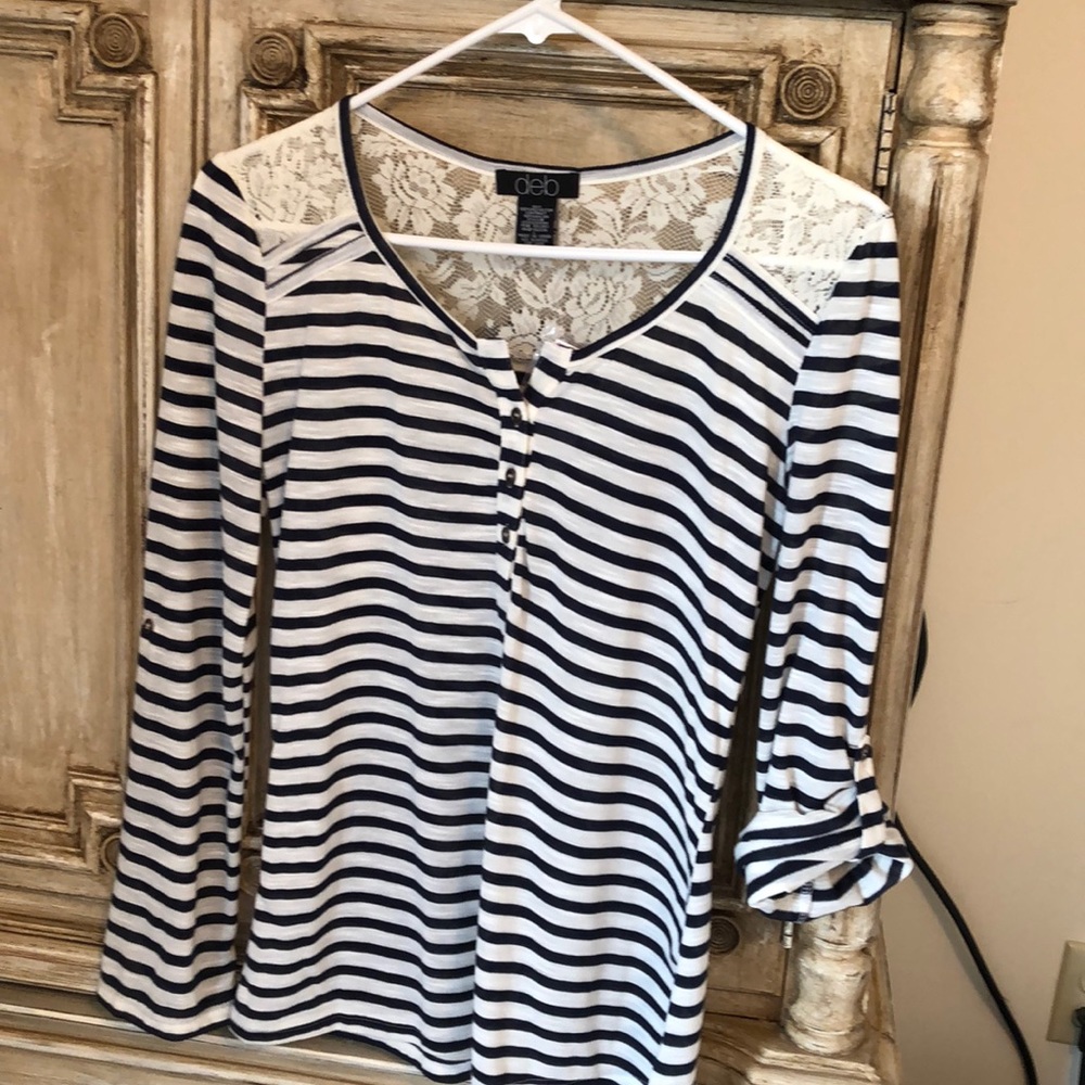 Navy Blue and White Stripes